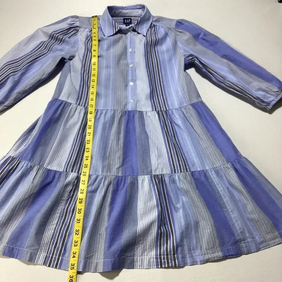 GAP Blue Striped Tiered Mini Dress - Picture 10 of 14